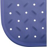 MSV Douche/bad anti-slip mat badkamer - rubber - blauw - 36 x 65 cm - met zuignappen