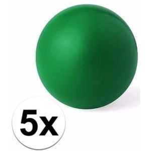 5 groene anti stressballetjes 6 cm