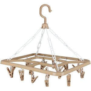 Urban Living Wasgoed droogcarrousel/droogmolen - 18 clips/knijpers - beige - kunststof - 31 x 33 cm