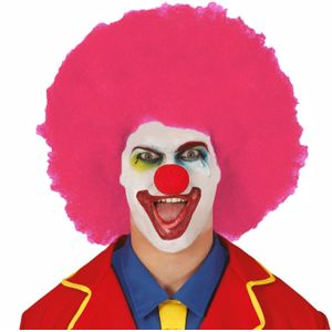 Verkleed pruik clown - roze - voor volwassenen - one size - circus