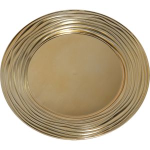 Ronde diner onderborden/kaarsenbord/plateau glimmend goud van 33 cm