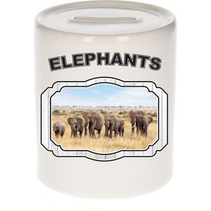 Dieren olifant spaarpot - elephants/ olifanten spaarpotten kinderen 9 cm