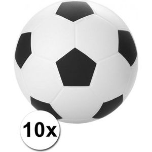 10 stressballetjes voetbal 6 cm