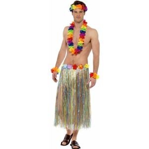 4x stuks gekleurde regenboog hawaii verkleedset