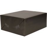 9x Rollen kraft inpakpapier/folie pakket - panterprint/zwart/wit met zilveren stippen 200 x 70 cm