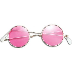 Hippie / flower power verkleed bril roze