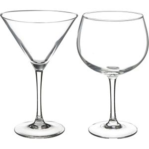 Secret de Gourmet cocktailglazen set - gin/martini glazen - 8x stuks