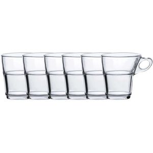 6x Espresso glazen Caprice transparant 90 ml - Koffie/espresso kopjes van glas