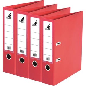 Ringband map/ordners 2 gaats A4 - 4x - rood - 31 x 28 x 7 cm - Documenten/papieren opbergen - Kantoorartikelen