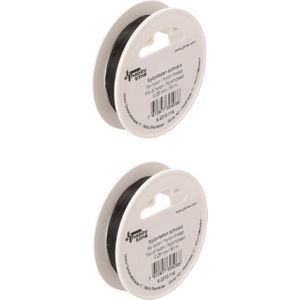 2x rollen nylon hobby draad zwart 0.25 mm x 50 meter