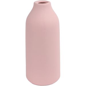 Bloemenvaas - roze terracotta - D11 x H23 cm - smalle opening