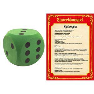 Sinterklaasavond spel met groene dobbelsteen - Geschikt voor 3-8 spelers - Speelduur 1-2 uur