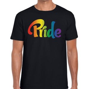 Pride regenboog t-shirt zwart voor heren