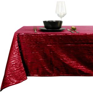 Tafelkleed/tafellaken kerst - rood - 145 x 200 cm - rechthoekig - polyester