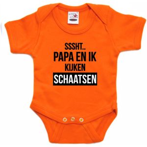 Sssht kijken schaatsen baby rompertje oranje Holland / Nederland / EK / WK supporter