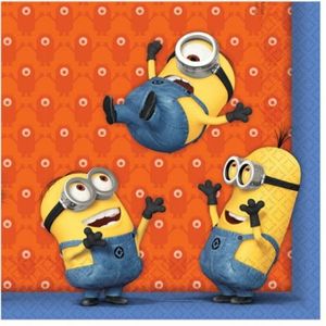 20x Minions thema servetten 33 x 33 cm