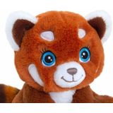 Keel Toys pluche rode Panda knuffeldier - rood/wit - zittend - 16 cm - Luxe kwaliteit knuffels