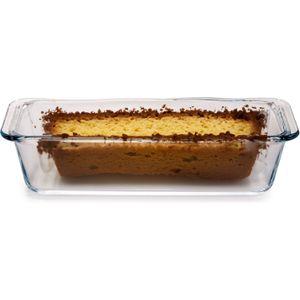 Borcam Cakevorm/bakvorm - Glas - transparant - 31 x 13 x 7 cm - cake bakken - ovenschotel - 1630 ml