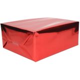 5x Inpakpapier/cadeaupapier rood metallic 400 x 50 cm op rol