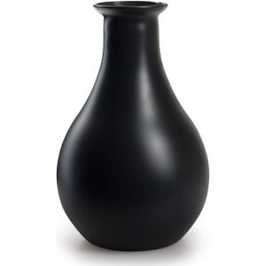 Bloemenvaas Theresa - mat zwart - eco duurzaam glas - D15 x H25 cm - Sierlijk