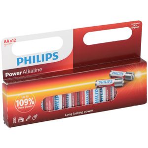 36x Philips AA batterijen power alkaline 1.5 V
