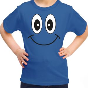 Verkleed t-shirt voor kinderen/meisje - smiley - blauw - feestkleding