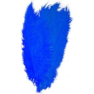 2x Pieten veren/struisvogelveren blauw 50 cm verkleed accessoire