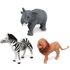 Set of Wild Animals Zebra Elephant Lion 28 x 12 cm (3 Units) (3 pcs)