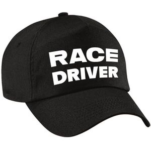 Race driver / auto coureur verkleed pet zwart voor kinderen