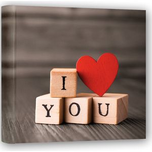 Fotoboek/fotoalbum I Love You met 30 paginas 24 x 24 x 3 cm