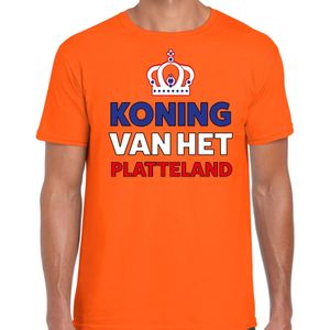 Bellatio Decorations Koningsdag t-shirt - boeren - Koning van het platteland - oranje