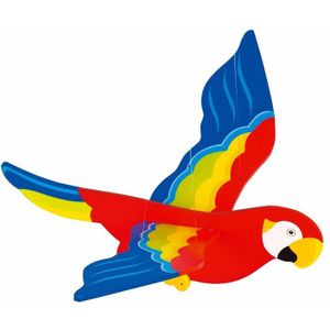 Houten zweeffiguur papegaai 50 cm