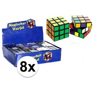8x stuks voordelige kubus puzzels van 7 cm