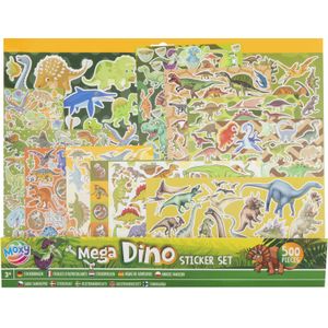 Dinosaurus stickers set - voor kinderen - 500 stuks - Dino artikelen