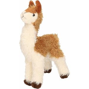 Pluche Knuffel Lama Bruin/Wit  Klein18 cm