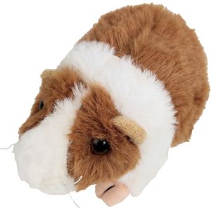 Inware pluche cavia knuffeldier - lichtbruin/wit - staand - 15 cm