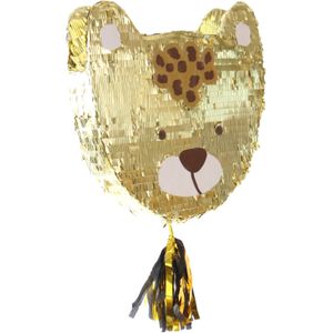 Pinata Luipaard - goud - papier - 48 x 50 cm - feestartikelen verjaardag