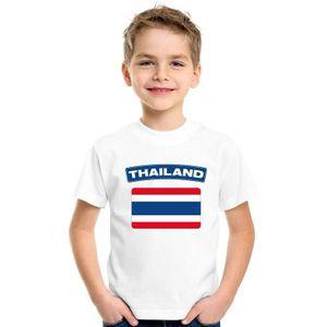 T-shirt met Thaise vlag wit kinderen