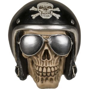 Spaarpot Motor bikers skull 16 x 13 cm