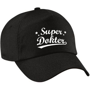 Super dokter pet /cap zwart voor volwassenen - dokter / arts cadeau