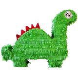 Verjaardag Pinata dinosaurus -  54 cm - groen - set met stok en masker
