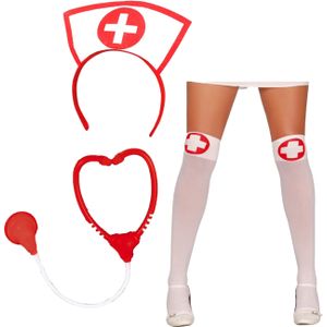 Sexy zuster/verpleegster verkleed set - 3-delig - carnaval accessoires