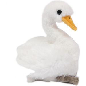 Knuffeldier Zwaan - zachte pluche stof - wit - premium kwaliteit knuffels - Vogels - 18 cm