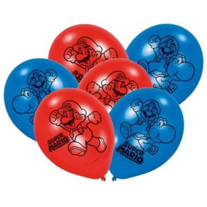 Super Mario thema ballonnen 12x stuks