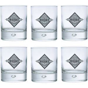 Whisky tumbler glazen - 6x - Disco serie - transparant - 290 ml