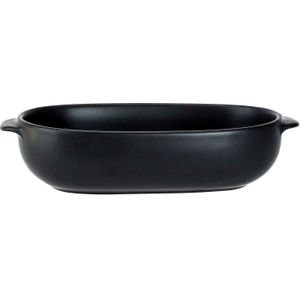 1x Zwarte ovenschalen 18,5 x 11,5 x 5 cm - Ovaal - Klassieke braadsledes - Ovenschotel schalen - Bakvorm/braadslede