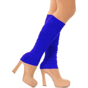 Verkleed beenwarmers - donkerblauw - one size - voor dames - Carnaval accessoires