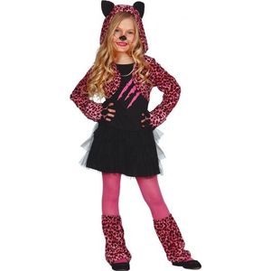 Roze luipaard carnaval / halloween jurkje voor meisjes