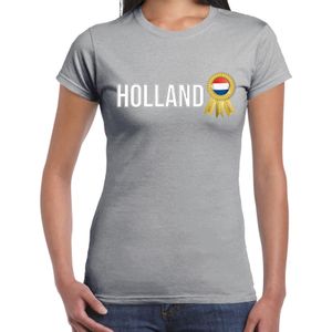 Verkleed T-shirt voor dames - Holland - grijs - voetbal supporter - themafeest - Nederland