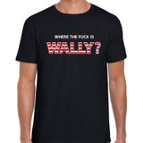 Where the fuck is Wally verkleed t-shirt zwart voor heren